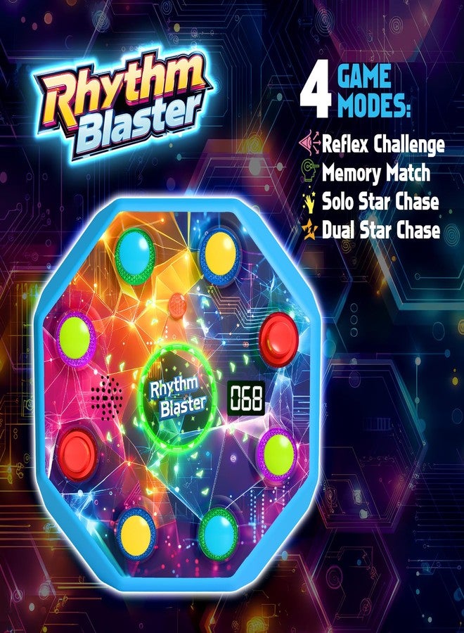 Winyea Tag Electronic Table Reflex Game for Solo & 2-Player - Light-Up Memory Challenge Toy with 4 Fun Game Modes, Interactive Board Games, Gamer Gift for Kids Ages 6+, Teens & Adults - Image 2